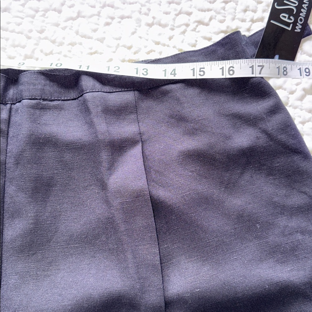 NWT Le Suit 3Pc Suit Elegant Tan Linen Blend Jacket Tank & Pants Sz 16W - Picture 12 of 16